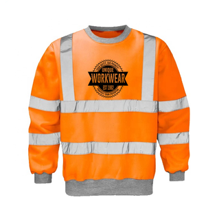 Sweat-shirts et sweats à capuche de sécurité à haute visibilité en polaire avec poche à capuche et bande réfléchissante certifiée CE, vêtements de travail pour hommes - Product Image 1