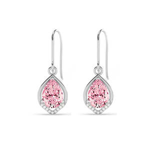 NOVAMART Fine Vintage Gold-Plated 18K <b>Diamond</b> Pearl & Quartz Water Drop <b>Dangle</b> <b>Earrings</b> for Wedding Wholesale Export - Product Image 1