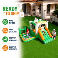 Château gonflable avec toboggan et filet de sécurité pour 3 enfants, tissu Oxford épaissi 420D+840D pour château gonflable extérieur