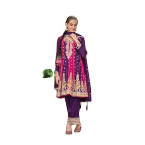 Últimos trabajos bordados al por mayor con seda Premium con pantalón y Dupatta - Product Image 1