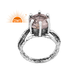 Handcrafted Oxidized Sterling Silver Natural Black Rutile Gemstone <b>Statement</b> <b>Ring</b> Custom Jewelry Manufacturer - Product Image 1