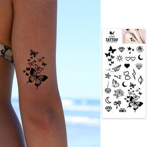Vendita all'ingrosso di adesivi per tatuaggi temporanei personalizzati <span class=keywords><strong>con</strong></span> <span class=keywords><strong>fiori</strong></span> a farfalla stile personalizzato per uomini e donne vendita diretta in fabbrica - Product Image 2