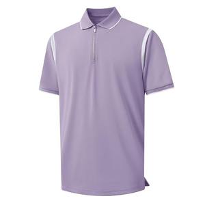 SIBRIN Factory Made Premium Quality Zipper Polo T-Shirt Logotipo personalizado Unisex Manga corta Golf Athletic Casual Camiseta con cuello - Product Image 1