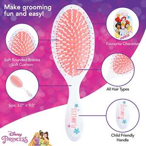 MUESTRA RETAIL H.E.R. Accesorios para el Cabello de Princesa, Set de 5 Piezas, 1 Cepillo Grande para el Cabello, 4 Coleteros para Niñas - Product Image 1