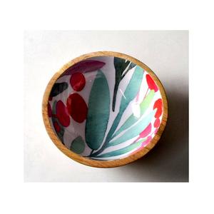 Último diseño, hoja esmaltada y flor impresa, uso para fiesta, precio bajo, restaurante, vajilla, cuenco de madera para servir - Product Image 5