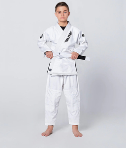 Super เด็กการฝึกอบรมที่ดีที่สุด Bjj Gis ในการปรับแต่งโลโก้บราซิลสีขาว Jiu Jitsu ผ้าฝ้าย 100% BJJ Gis คาราเต้ Bjj Gis กิโมโนสําหรับเด็ก - Product Image 2