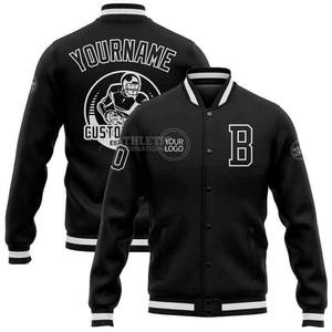 Custom Made Varsity Jackets <b>White</b> Leather Sleeve <b>Wool</b> Cotton Baseball Jackets Letterman College Baseball Jacket For Men - Product Image 4
