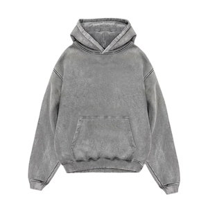 Sweat-shirts à capuche pour hommes de qualité supérieure, effet délavé, avec poche, logo personnalisé, hiver, 100% coton, respirant, séchage rapide, service OEM - Product Image 1