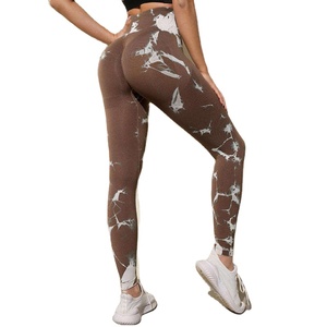 Nouveaux pantalons de survêtement de Yoga dégradé tie teinture pour femmes en cours d'exécution pantalons de Fitness de saut en hauteur pantalons de Yoga sans couture collants de poussée - Product Image 1