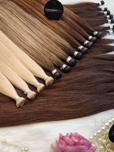 2025 Vente à chaud de qualité supérieure PU pleine cuticule 100% Extensions de cheveux humains vierges Double trame à la machine prix de gros - Product Image 2