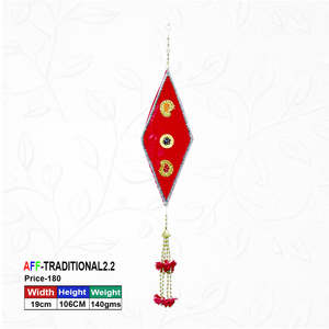 Artificial Traditional Red Diamond Leaf Hanging - Product Image 1