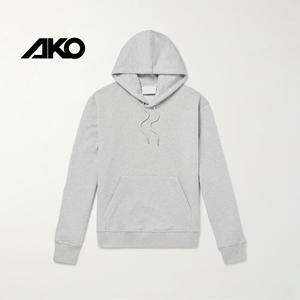 Sweat-shirt à capuche unisexe en molleton 100% coton de couleur crème, 300 g/m², pour hommes et garçons, par Ako - Product Image 1