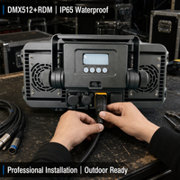 Projecteurs Panneaux Wash Blinder 300W IP65 2x150W COB RGBWY, 48 LED RGB à raccordement DMX512 RDM, Éclairage Stroboscopique Extérieur pour Scène, Événements, DJ, Mur