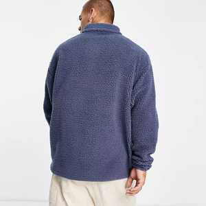 Personalizado 380gsm 100% algodón primavera hombres ropa de calle personalizada de gran tamaño Casual peso pesado Borg polar pulóver sudadera - Product Image 6