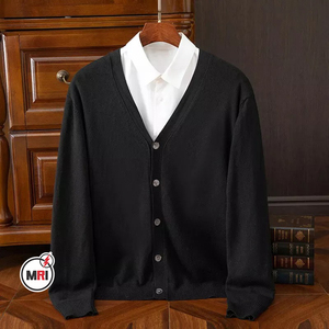 Pulls pour hommes pulls tendances respirants produits vêtements pour hommes couleur unie pull mince tricoté en vrac 100% coton polaire - Product Image 3