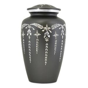 Urne funéraire moderne en aluminium faite à la main pour les cendres d'un adulte, urne commémorative blanche avec impression personnalisée pour la crémation - Product Image 2