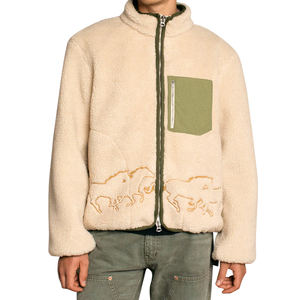 Vente en gros de vestes Sherpa baggy personnalisables à col montant pour hommes manteau polaire Sherpa zippé veste d'extérieur avec service OEM - Product Image 1