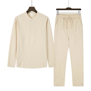 Conjunto Deportivo Unisex de Alta Calidad, Estilo Vintage, 100% Algodón, Felpa, Estampado Sólido, Pierna Recta, Transpirable, para Invierno - Product Image 2