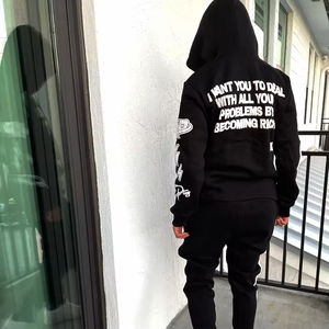 Jogging Chándal Deportes Venta al por mayor Chándales para hombres Logotipo personalizado Jersey en blanco con capucha Tipos de algodón Sudaderas con capucha - Product Image 3