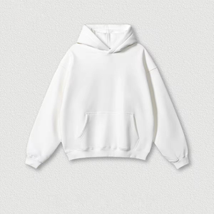 Venta al por mayor personalizado Unisex hombres de gran tamaño Drop Shoulder Hoodie Streetwear en blanco de algodón polar con Logo hombres sudaderas con capucha - Product Image 2