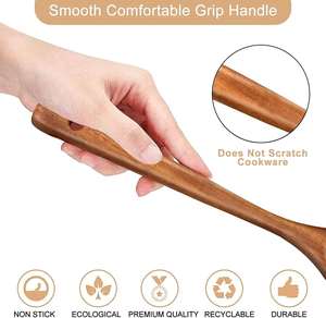 Metier Organic <b>Wooden</b> Cooking <b>Spatula</b> with Natural and Hand Grip Handle <b>Wooden</b> Cookware and Fish Turner <b>Spatula</b> - Product Image 6