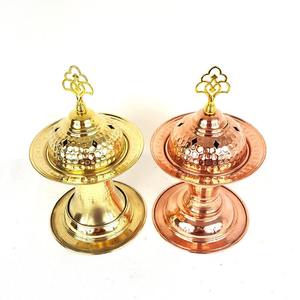 Porte-encens arabe en céramique Mubkhar, brûleur d'encens avec couvercle doré pour la maison et le bureau, Bakhoor, vente en gros - Product Image 2