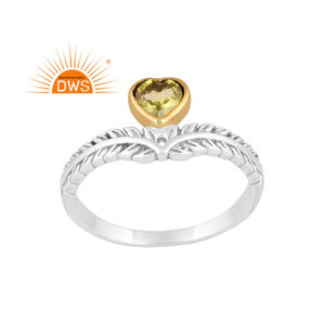 แหวนพลอยเพอริโดธรรมชาติคุณภาพดีที่สุดแหวนดีไซน์รูปหัวใจทำจากเงินสเตอร์ลิงปรับได้ตามต้องการ - Product Image 1