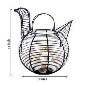 Panier à œufs en métal pour la cuisine avec poignée, support décoratif en fil métallique pour la maison, la ferme et le garde-manger - Product Image 2