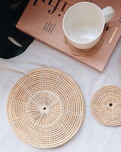 Sous-verre de haute qualité et taille personnalisée prix bon marché avec tapis de tasse en rotin tissé à la main sous-verre en rotin à vendre - Product Image 5