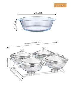 <span class=keywords><strong>DS72</strong></span> couleur acier inoxydable chauffe-plats buffet verre buffet rond chauffe-plats - Product Image 2