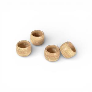 Ensemble d'anneaux de serviette en bois de bambou naturel avec une texture organique lisse pour une décoration de table rustique et écologique unique - Product Image 1