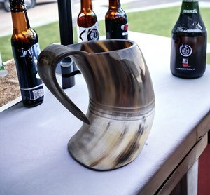 High Quality 100% Buffalo Horn Ceramic <b>Mug</b> Handmade Viking Drinking Horn <b>Mugs</b> at Wholesale Prices - Product Image 2