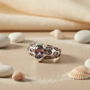 925 Silver Amethyst Gemstone <b>Women's</b> <b>Ring</b> Elegant Jewelry Gift <b>for</b> <b>Women</b> - Product Image 1