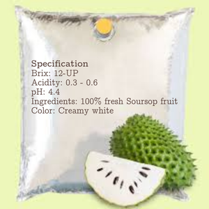 Purée de corossol/guanabana congelée de jus de Kim Minh International Vietnam sans sucre dans un emballage en vrac - Product Image 2