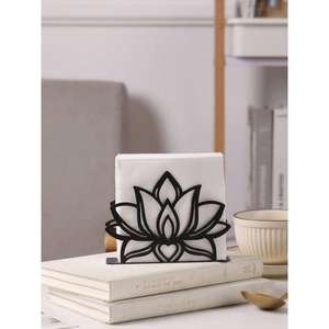 Soporte de pañuelos de hierro de inspiración vintage de bajo costo con un intrincado diseño antiguo para uso en baño, cocina o mesa de comedor - Product Image 3