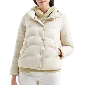 Chaqueta Acolchada de Lona para Hombre, Resistente al Agua, Abrigo de Invierno Aislado con Cuello Alto, Cintura Ajustable, Diseño Acolchado con Capucha - Product Image 2