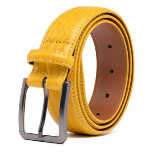 เข็มขัดหนังวัวแบบลำลองสำหรับผู้ชายวัสดุหนังวัวแบบสีทึบออกแบบใหม่ - Product Image 6