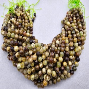 Granate verde natural hecho a mano 8 mm cuentas sueltas hebras redondas gemas semipreciosas cuentas - Product Image 2