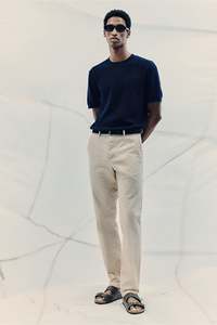 Pantalones chinos de algodón 100% para hombre, transpirables, ajustados, de longitud Regular, cintura elástica, pantalones de moda de marca personalizables OEM ODM - Product Image 6