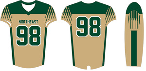 Haute qualité tacle sergé nord-est maillot de football nom et numéro personnalisés sublimation transfert de chaleur hauts et maillot pour hommes - Product Image 2
