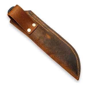 Funda de cuero rústico hecha a mano con sistema de transporte de cinturón para cuchillos de caza y supervivencia OEM personalizable - Product Image 5