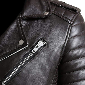 Wholesale High Quality Men's Fashion Leather <b>Jacket</b> Black Color Men New Fashion Street Wear <b>Mandarin</b> <b>Collar</b> Men Leather <b>Jackets</b> - Product Image 4