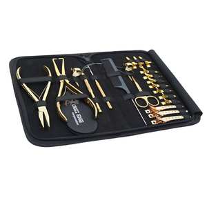 Hair <b>Extension</b> Tools Kit with <b>Micro</b> Bead Remover Flat Bead Crimping & Removing Plier Nonslip Loop Hook & Section Clips Ring Set - Product Image 1