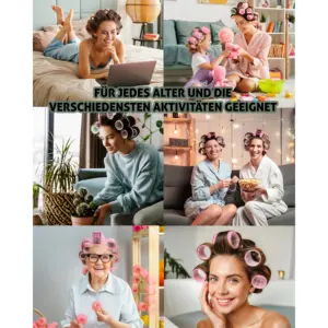 Ensemble de 24 rouleaux à cheveux en plastique et éponge, froids et chauds, diamètre 3 cm, longueur 6 cm, pour le bouclage et le coiffage des cheveux - Product Image 1