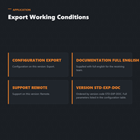 Robot de configuration d'exportation avec documentation technique entièrement en anglais