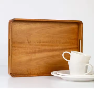 Plateau en bois pour petit-déjeuner à la maison minimaliste moderne plateaux de service par artisanat en croissant - Product Image 2