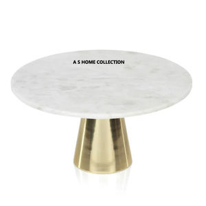 Présentoir à gâteau en marbre de style de luxe à base de feuille de branche d'arbre de grenade au design élégant en métal - Product Image 3