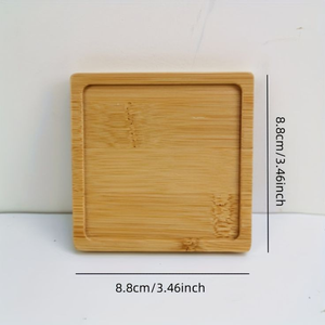 Sous-verres carrés en bois écologiques résistants à la chaleur réutilisables pour le café, le thé, l'utilisation domestique - Product Image 3
