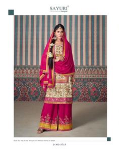 Belle vêtements attrayants vente chaude Premium Real Simmer Silk Salwar Suit & Dupatta avec broderie travail femme mode exportateur - Product Image 3