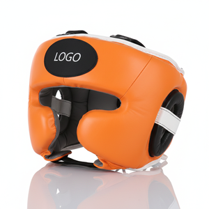 Casque de boxe MMA personnalisé OEM en cuir PU de haute qualité, respirant et écologique, pour le kickboxing avec motif facial - Product Image 1